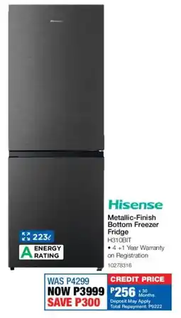 OK Furniture Hisense Metallic-Finish Bottom Freezer Fridge offer