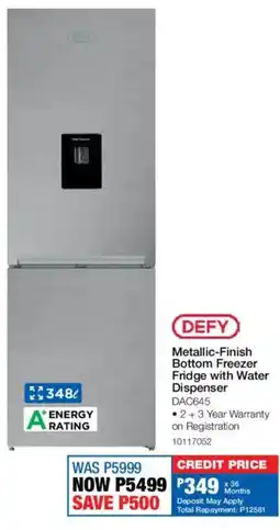 OK Furniture Defy Metallic-Finish Bottom Freezer Fridge with Water Dispenser offer