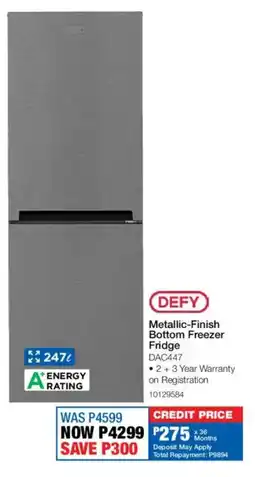 OK Furniture Defy Metallic-Finish Bottom Freezer Fridge offer