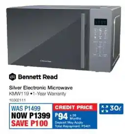 OK Furniture Bennett Read Silver Electronic Microwave offer
