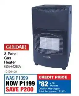 OK Furniture Goldair 3-Panel Gas Heater offer