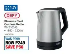 OK Furniture Defy Stainless Steel Cordless Kettle offer