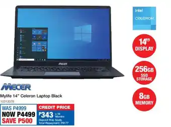Mecer Mylife 14" Celeron Laptop Black