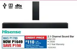 OK Furniture Hisense 2.1 Channel Sound Bar offer
