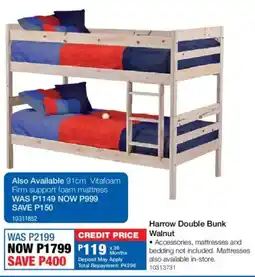 OK Furniture Harrow Double Bunk Walnut offer