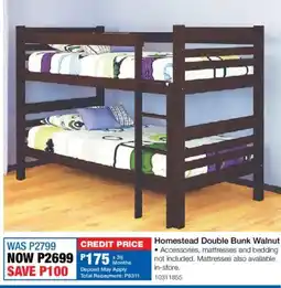 OK Furniture Homestead Double Bunk Walnut offer