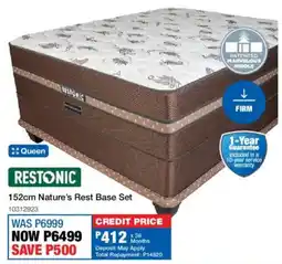 OK Furniture Restonic 152cm Nature's Rest Base Set offer