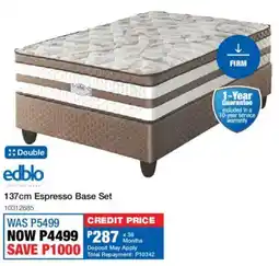 OK Furniture Edblo 137cm Espresso Base Set offer