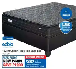 OK Furniture Edblo 152cm Chillon Pillow Top Base Set offer