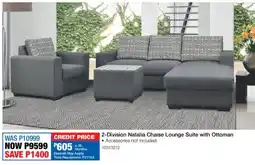 OK Furniture 2-Division Natalia Chaise Lounge Suite with Ottoman offer