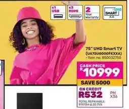 Game 75 UHD Smart TV (UA75U8000FKXXA) offer
