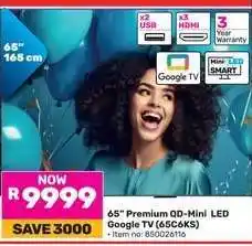Game 65 Premium QD-Mini LED Google TV (65C6KS) offer