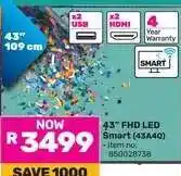 Game 43” FHD LED Smart (43A40) offer