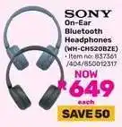 Game SONY On-Ear Bluetooth Headphones (WH-CH520BZE) offer