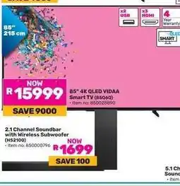 Game 85 4K QLED VIDAA Smart TV offer