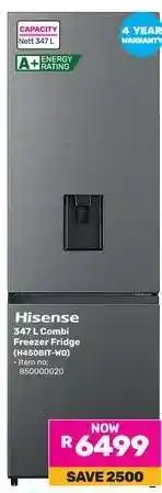Game Hisense 347 L Combi Freezer Fridge (H450BIT-WD) offer