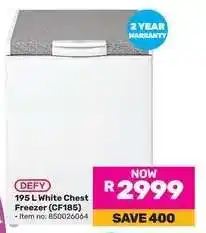 Game DEFY 195 L White Chest Freezer (CF185) offer