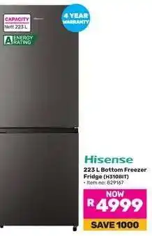 Game Hisense 223 L Bottom Freezer Fridge (H310BIT) offer