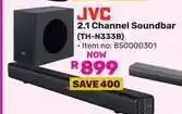 Game JVC 2.1 Channel Soundbar TH-N333B offer