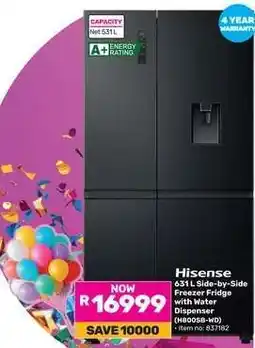 Game Hisense 631 L Side-by-Side Freezer Fridge with Water Dispenser offer