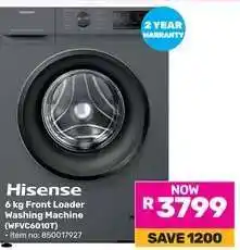 Game Hisense 6 kg Front Loader Washing Machine (WFVC6010T) offer
