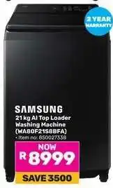 Game Samsung 21 kg AI Top Loader Washing Machine offer