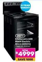 Game Defy Kitchenaire 600 Black Electric Stove DSS694 offer