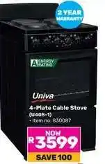 Game Univa 4 Plate Cable Stove U405-1 offer