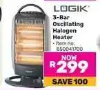 Game LÖGIK 3-Bar Oscillating Halogen Heater offer