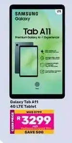 Game Galaxy Tab A11 4G LTE Tablet offer
