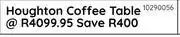 Bradlows Houghton Coffee Table 10290056 offer