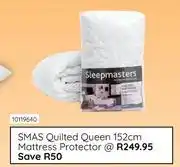 Bradlows Sleepmasters Quilted Queen 152cm Mattress Protector 10119640 offer