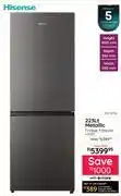 Bradlows Hisense 223Ltr Metallic Fridge Freezer H310BIT 10278316 offer