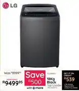Bradlows LG 18Kg Black Top Loader Machine T18V1NDHT2 10298851 offer