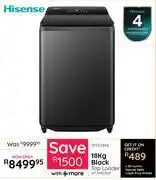 Bradlows Hisense 18Kg Black Top Loader Machine WT311823UB 10302446 offer
