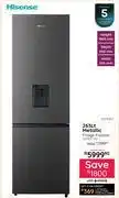 Bradlows Hisense 263Ltr Metallic Fridge Freezer H370BIT-WD 10278367 offer
