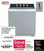 Bradlows Defy 15kg Metallic Twin Tub DTT151 10120032 offer