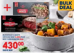 Econo Foods Blockman's meats ground beef plus Beef forequarter offer