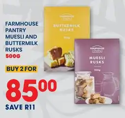 Econo Foods Farmhouse pantry muesli and buttermilk rusks offer