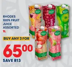 Econo Foods Rhodes 100% fruit juice assorted offer