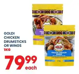 Econo Foods Goldi chicken drumsticks or wings offer