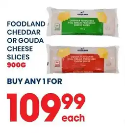 Econo Foods Foodland cheddar or gouda cheese slices offer