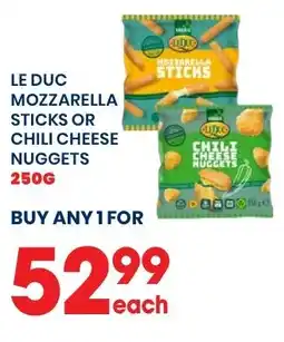 Econo Foods Le duc mozzarella sticks or chili cheese nuggets offer