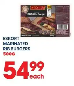 Econo Foods Eskort marinated rib burgers offer