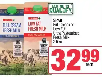 SPAR Full Cream or Low Fat Ultra Pasteurised Fresh Milk