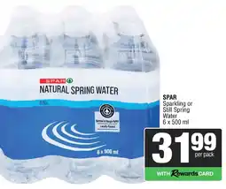 Spar Savemor SPAR Sparkling or Still Spring Water offer