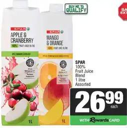 Spar Savemor SPAR 100% Fruit Juice Blend Assorted offer