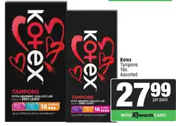 Spar Savemor Kotex Tampons Assorted offer