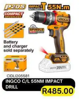 Legacy Industrial Supplies Ingco cordless 55nm impact drill offer