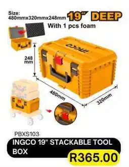 Legacy Industrial Supplies Ingco 19" stackable tool box offer